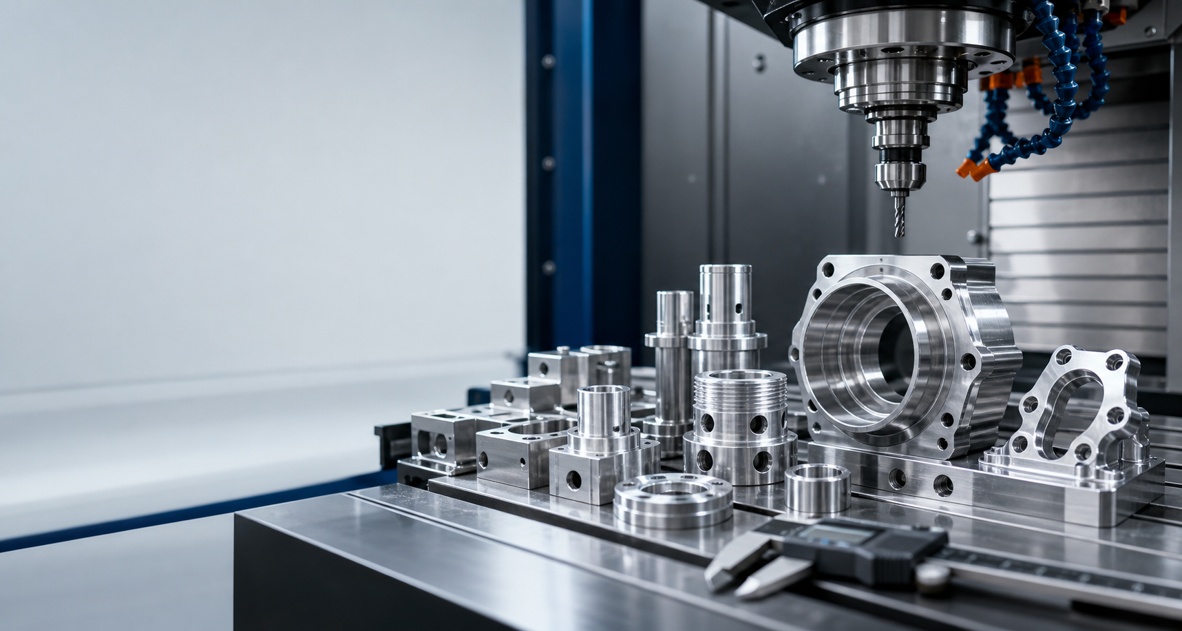 CNC talaşlı imalat ortamında hassas metal parçalar